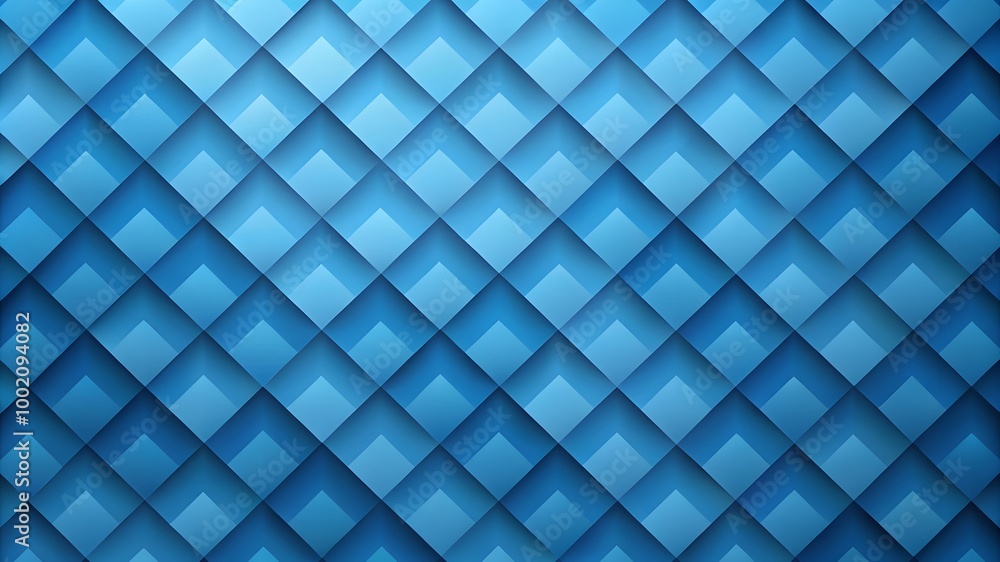 Fototapeta premium Blue geometric square background in paper art style. Use for banner, website cover, print ads. geometric background, soft paper, abstract wallpaper, wall art, pattern texture. 