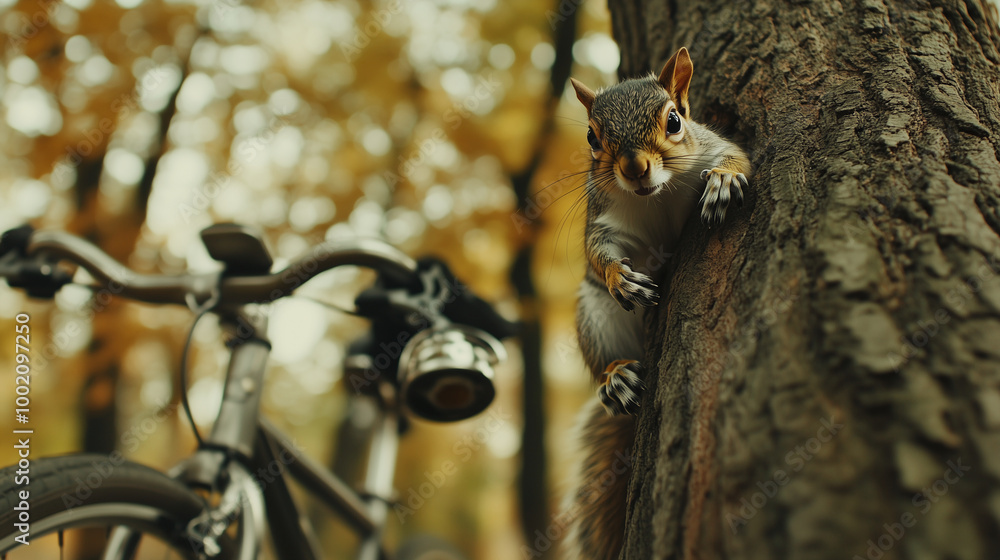 Bicycle Bell's Accidental Alarm in Nature by Squirrel Bicycle Bell's Accidental Alarm in Nature by Squirrel