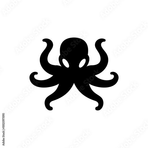 silhouette octopus logo icon vector