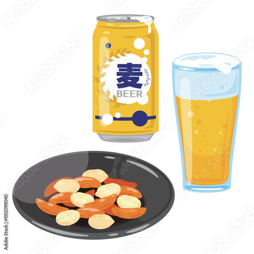 柿の種とピーナッツ　ビールセット