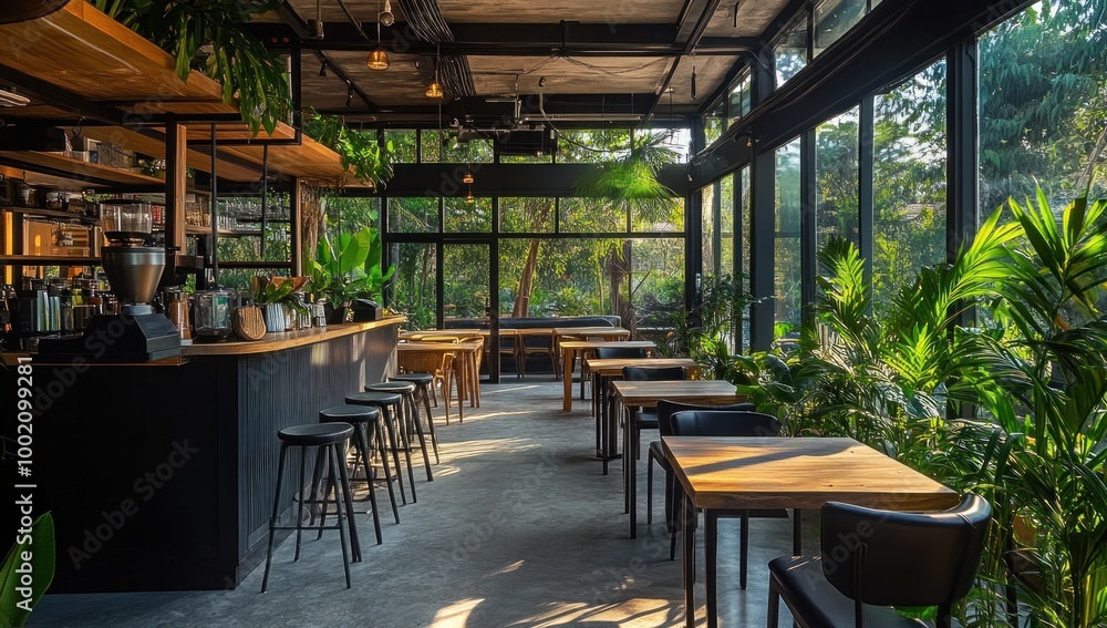 Modern Cafe with Natural Light Modern Cafe with Natural Light