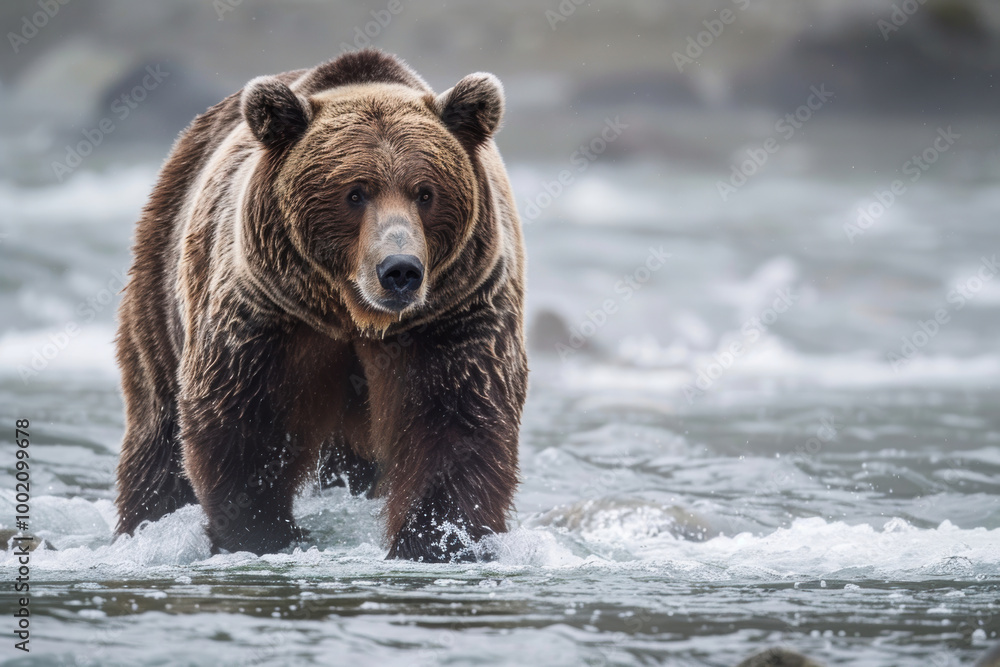 a grizzly bear in its natural habitat, capturing the essence of the wild. Great for educational materials and wildlife awareness programs. a grizzly bear in its natural habitat, capturing the essence of the wild. Great for educational materials and wildlife awareness programs.
