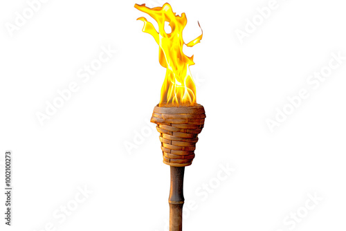 Torch symbolizing nonviolence, isolated on transparent background PNG	