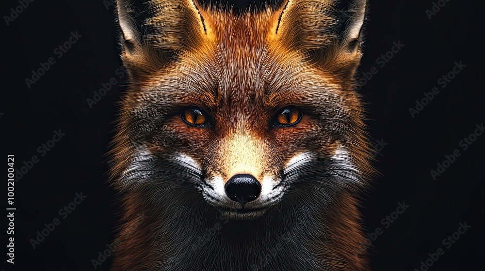 Fototapeta premium Close-up Portrait of a Red Fox with Intriguing Eyes