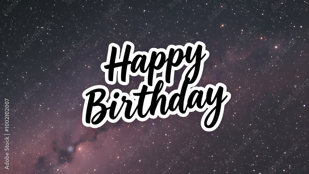 Happy Birthday Celebration with Starry Background Happy Birthday Celebration with Starry Background