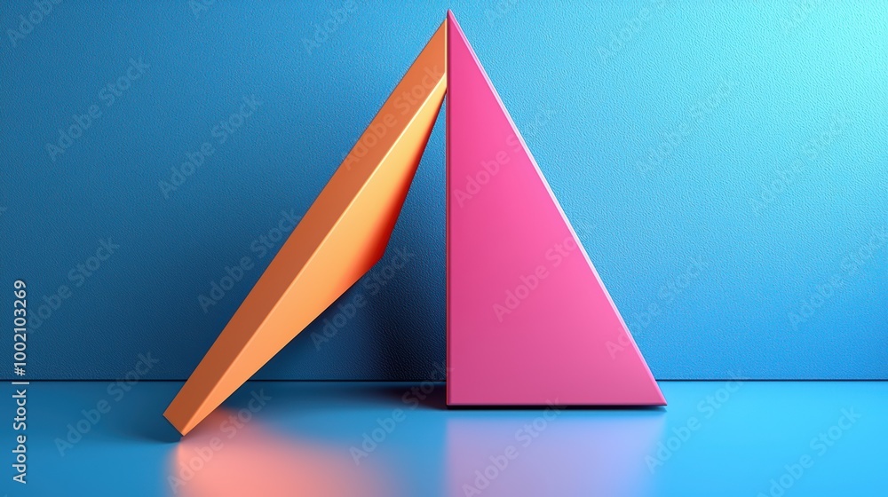 Fototapeta premium Triangles On Blue
