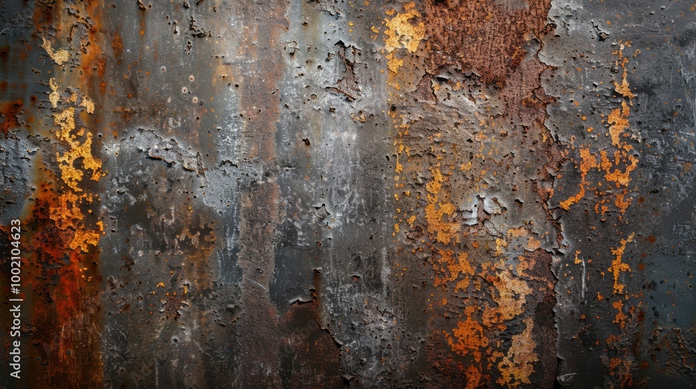 Fototapeta premium Rusty metal surface with peeling paint