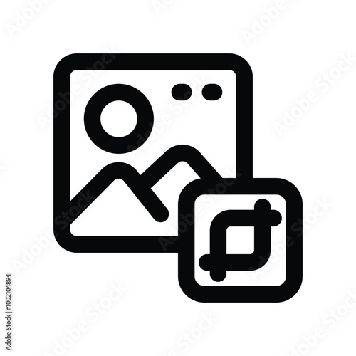 image crop icon. vector line icon for your website, mobile, presentation, and logo design.