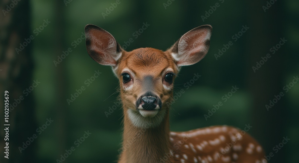 Curious deer in the forest