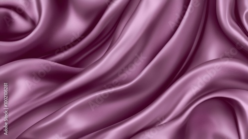 Purple silk fabric flowing and forming elegant waves background