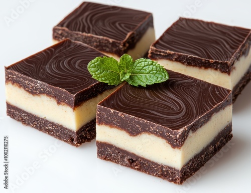 Delicious chocolate and cream dessert squares