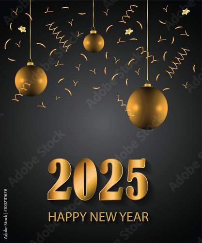 2025 Happy New Year background for your seasonal invitations, festive posters, greetings cards.