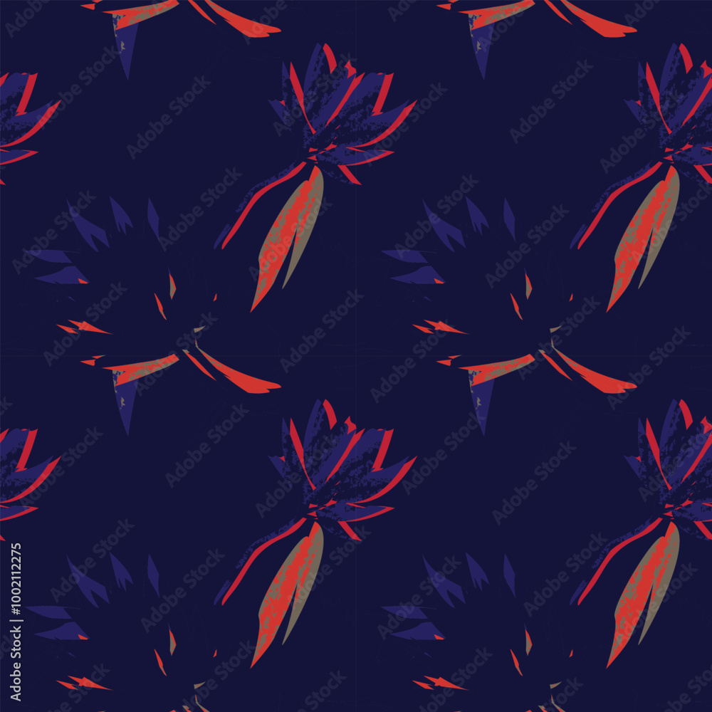 Blue Abstract Floral Seamless Pattern Design Blue Abstract Floral Seamless Pattern Design