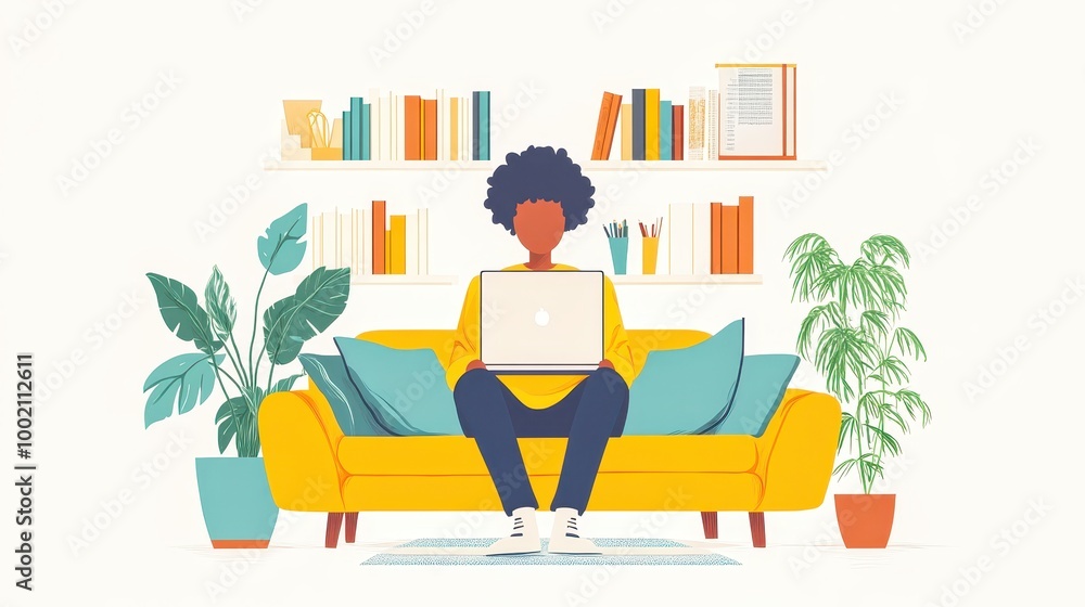 Programmer is working from his home office, coding on his computer Programmer is working from his home office, coding on his computer