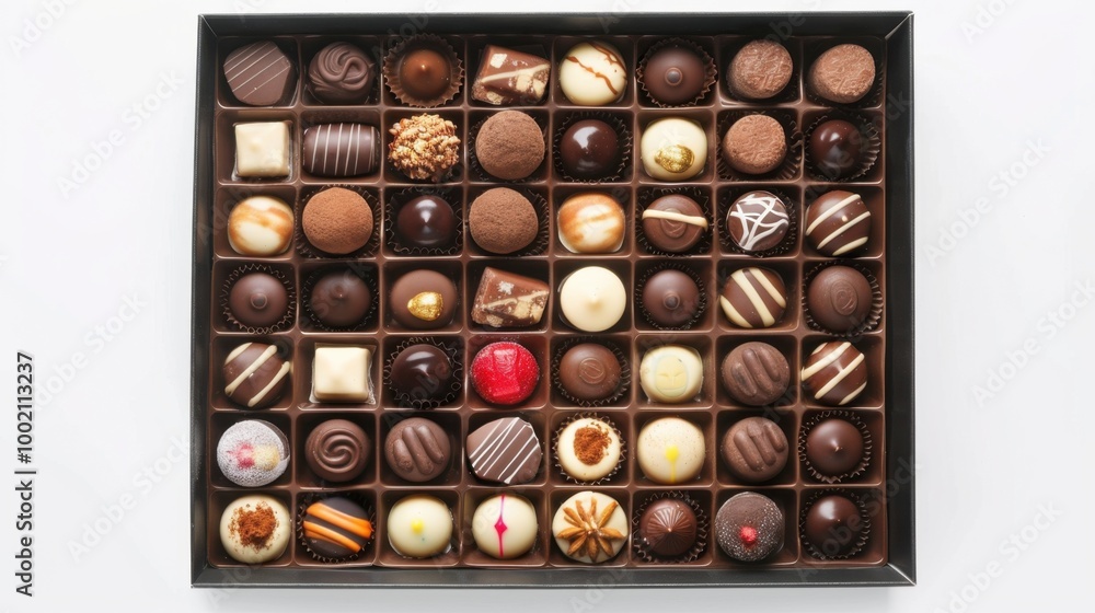 Assorted chocolates in elegant box arrangement Assorted chocolates in elegant box arrangement