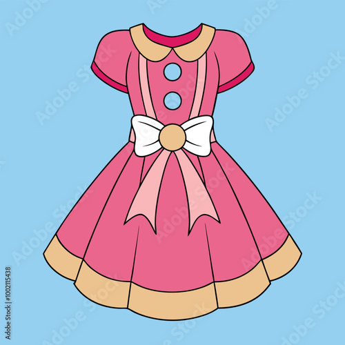 Adorable vector art featuring cute cartoon baby girls in vintage summer dresses. Perfect for fashion design, children's apparel, and creative projects. Ideal for prints and digital uses!