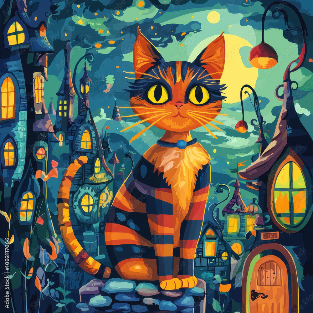 Feline Fantasy: Whimsical Cat in Wonderland Feline Fantasy: Whimsical Cat in Wonderland