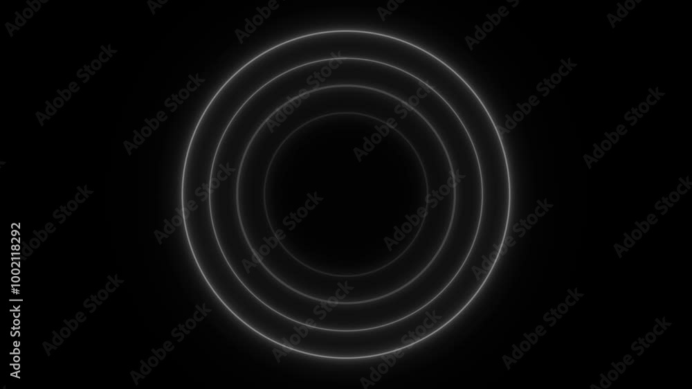 Abstract glowing neon circle animation