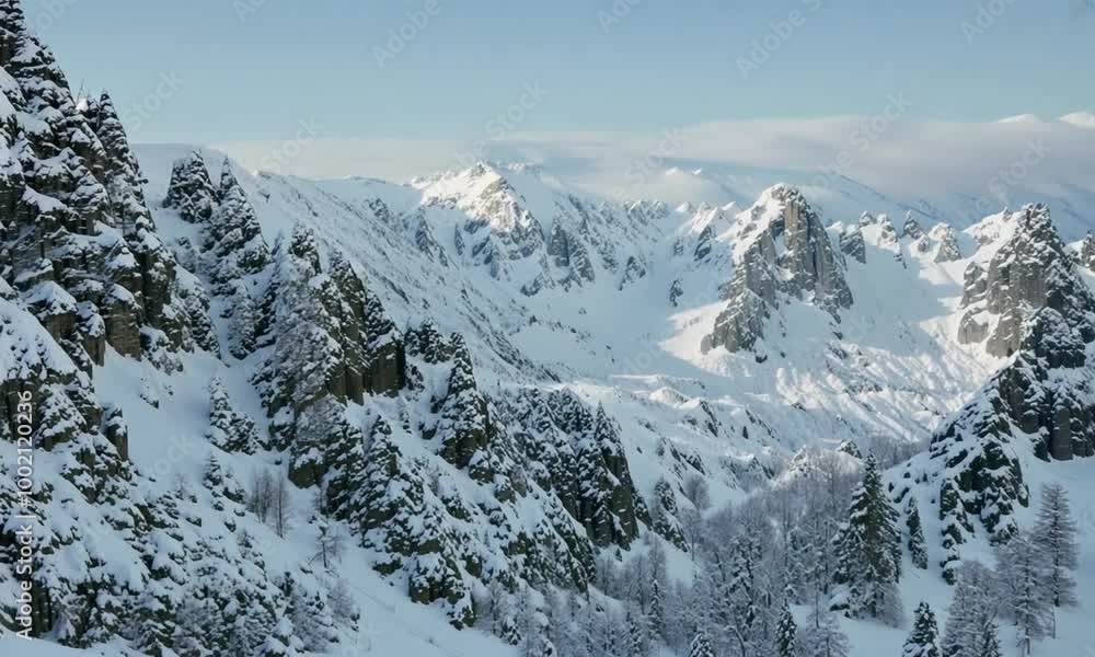 Winter Mountain Range Panoramic View Winter Mountain Range Panoramic View