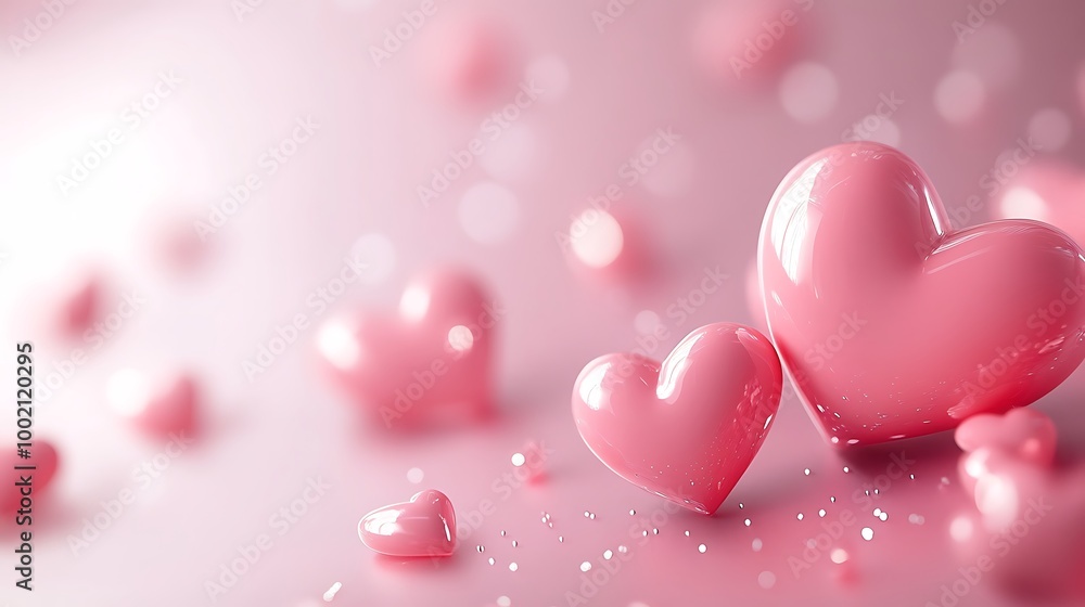 3D pink and white hearts on a light background for Valentine's Day, a love-themed wallpaper 3D pink and white hearts on a light background for Valentine's Day, a love-themed wallpaper