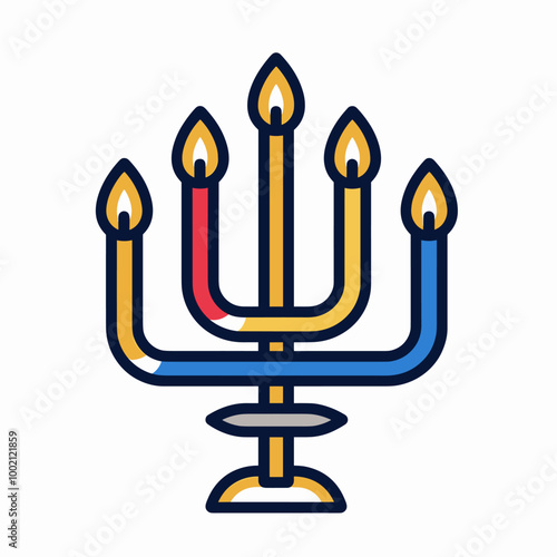 Hanukkah menorah icon. Happy Hanukkah. Vector illustration