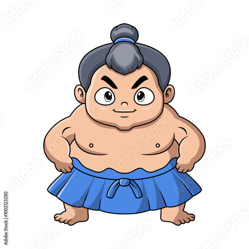 Cute boy sumo cartoon happy