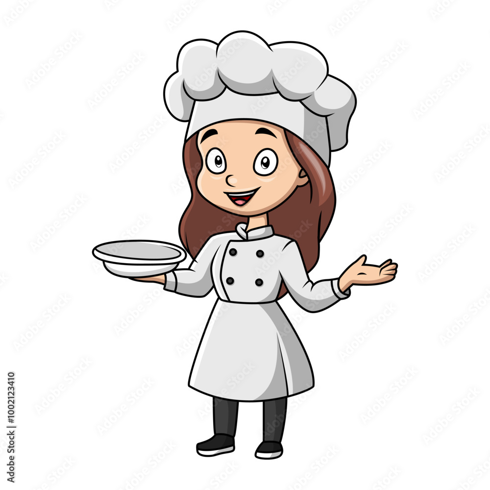 girl cartoon wearing costume chef girl cartoon wearing costume chef