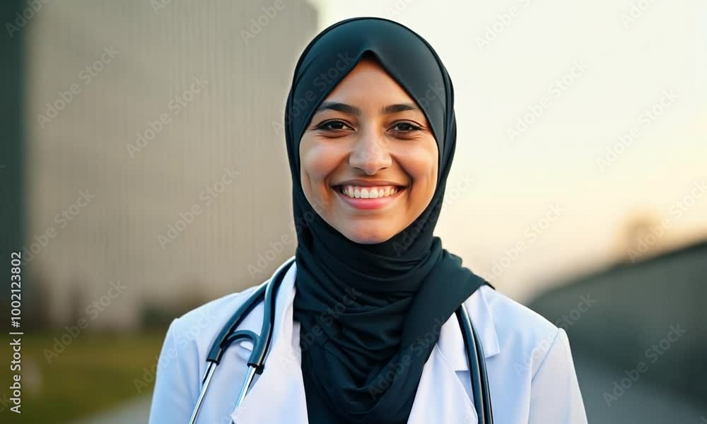 Hijab and White Coat: Black Muslim Female Doctor Student Hijab and White Coat: Black Muslim Female Doctor Student