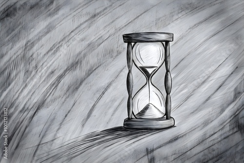 Time Passage Hourglass Sand Clock Concept Art Illustration photo