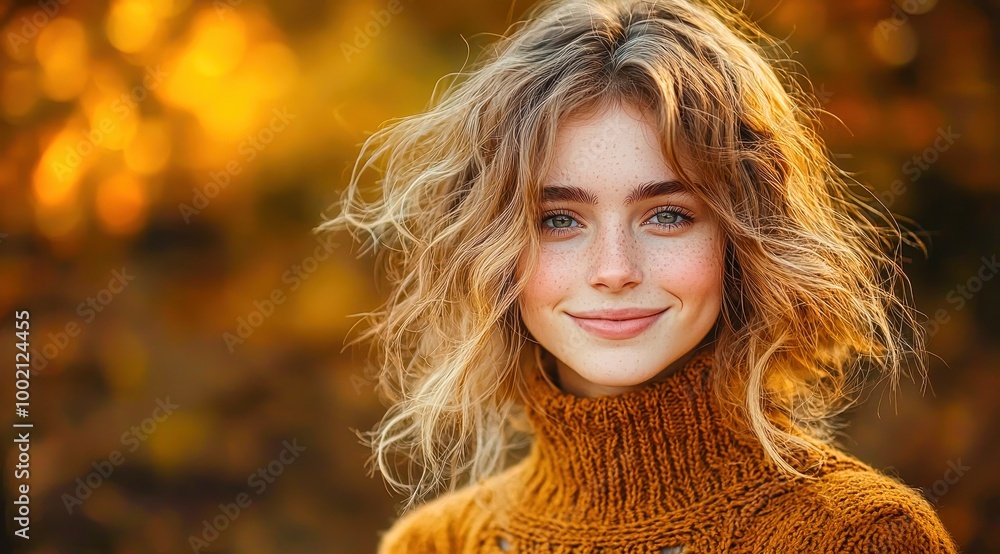 Beautiful young woman smiling outdoors in autumn Beautiful young woman smiling outdoors in autumn