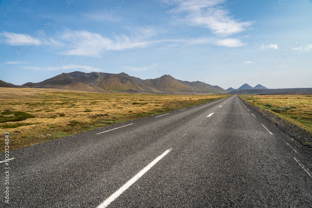 Naklejka premium Mountain Vistas Along Route 1 or the Ring Road in Iceland