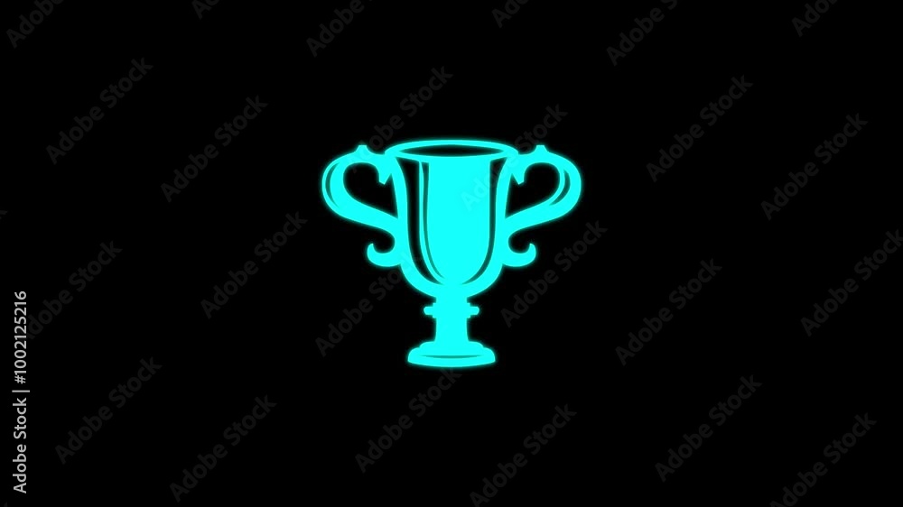 Champion winners award trophy icon animation . Champion winners award trophy icon animation .