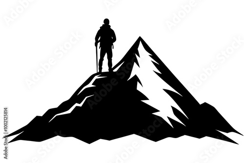  Bold Mountain Climber Silhouette Featuring a Climber Reaching the Peak