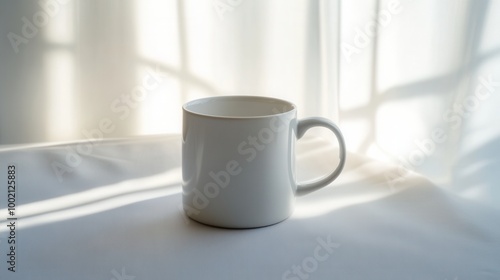 White Ceramic Coffee Mug Eye-Level Shot