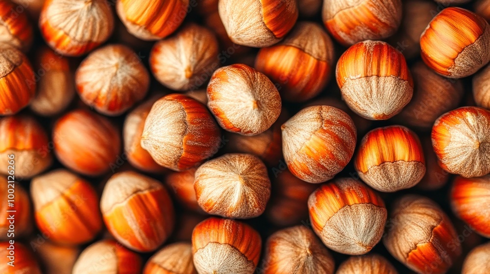 Hazelnuts forming a textured background of healthy food Hazelnuts forming a textured background of healthy food