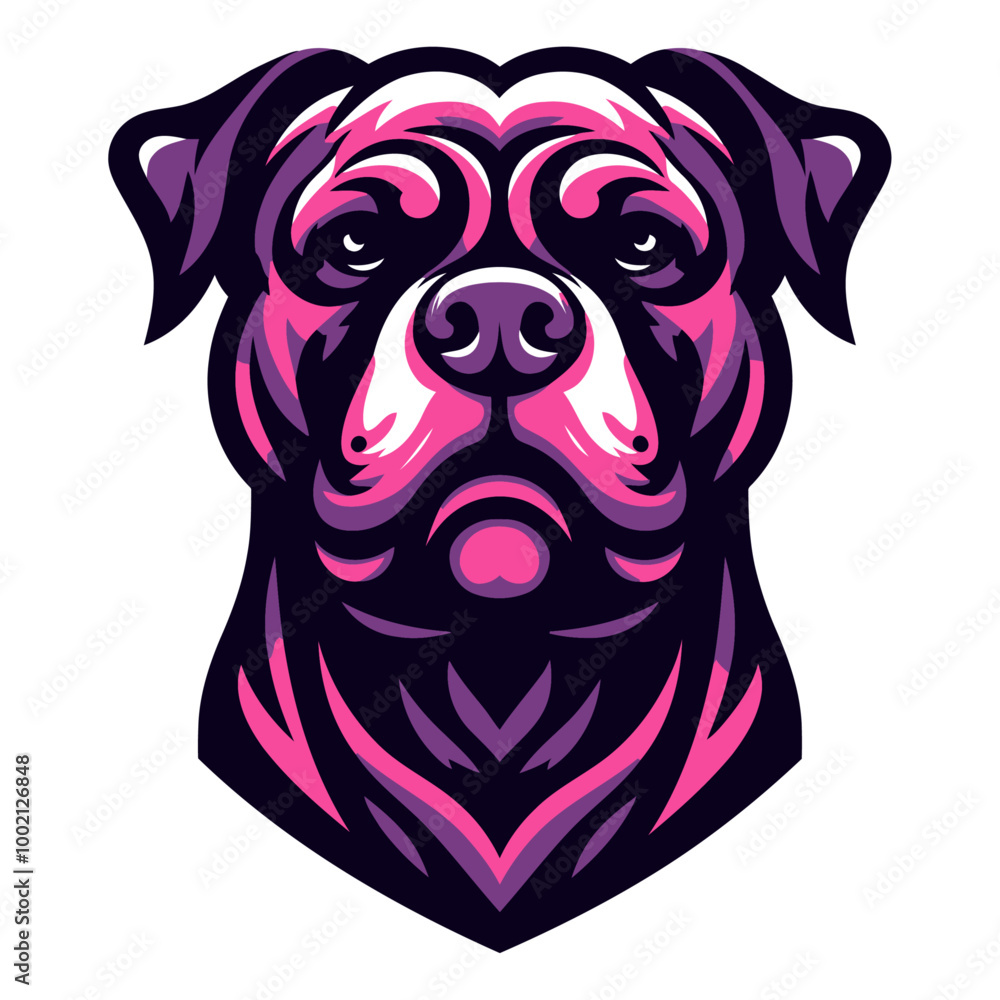 Fototapeta premium Pitbull vector and illustration.