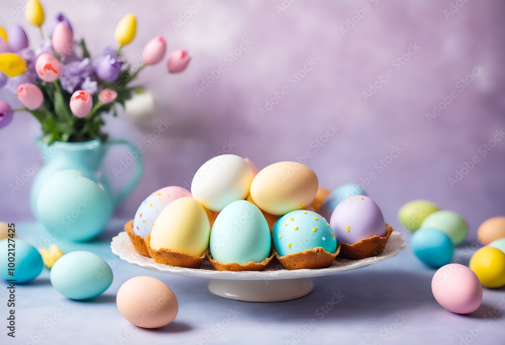 Easter pastel colored eggs Easter pastel colored eggs