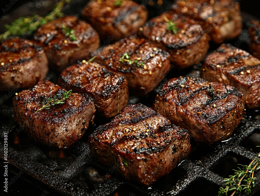 Close-Up Meat Texture on White Background - Isolated Food Concept Close-Up Meat Texture on White Background - Isolated Food Concept