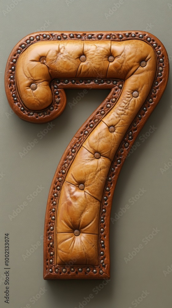 Obraz premium the number 7 made out of beautiful leather
