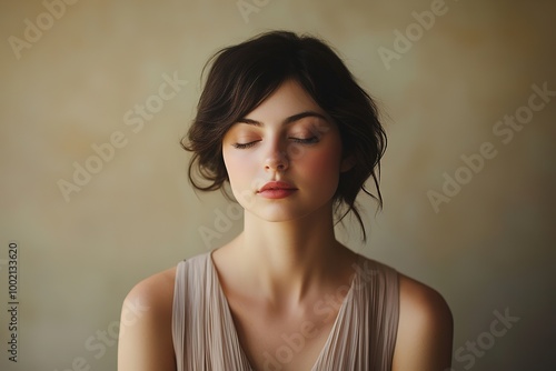 Elegant woman in demure dress exuding quiet luxury