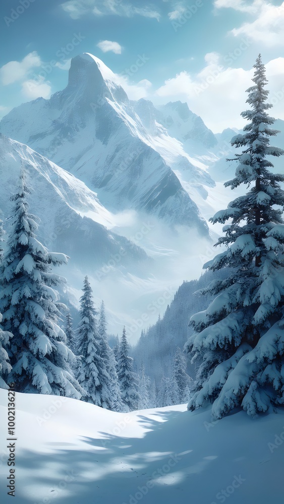 Fototapeta premium winter mountain landscape