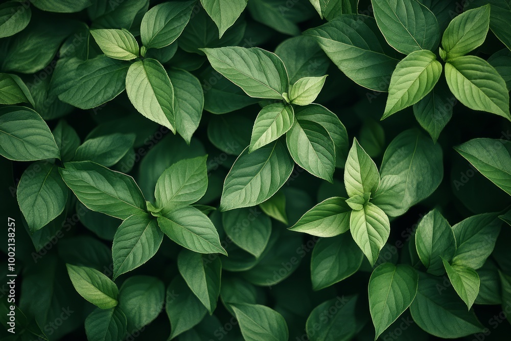 Lush green leaves forming a natural, vibrant pattern. Lush green leaves forming a natural, vibrant pattern.
