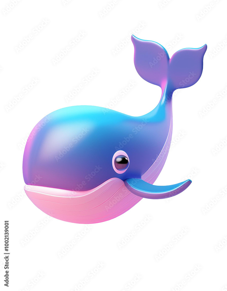 Obraz premium blue whale 3d icon