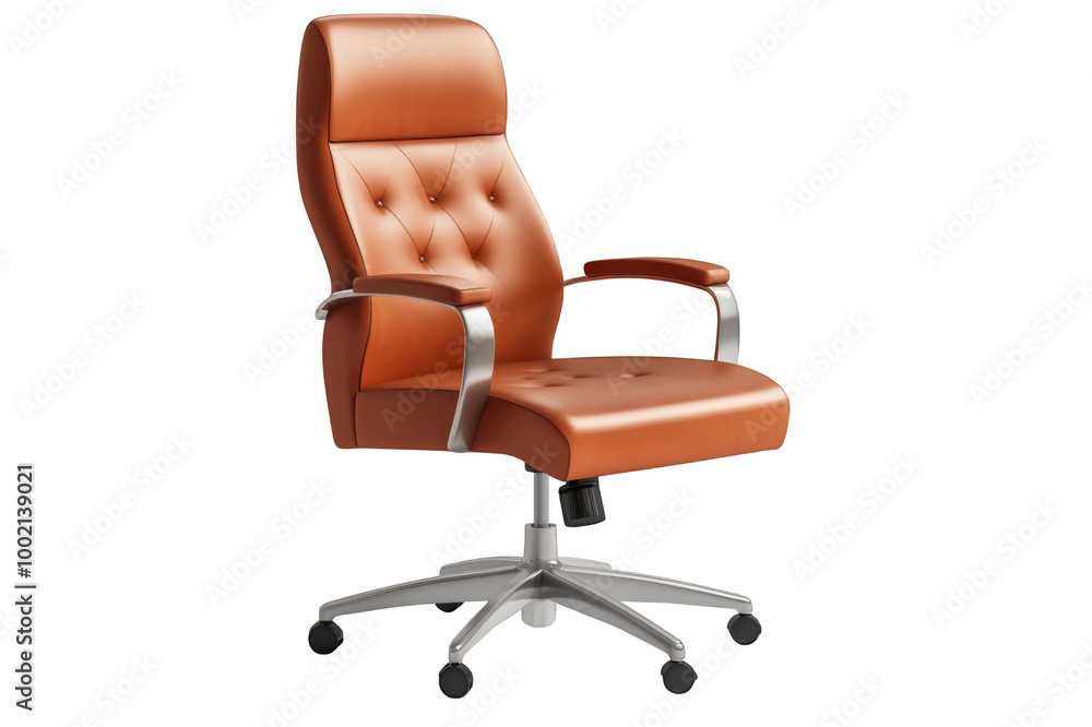 Stylish brown office chair on transparent background Stylish brown office chair on transparent background