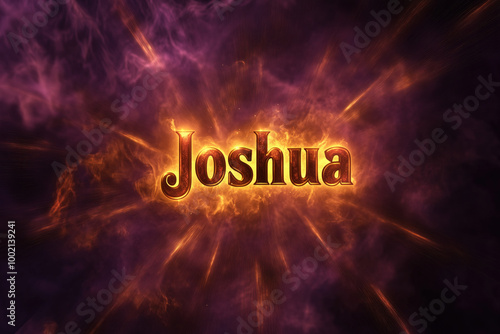 Shimmering Joshua title illuminated by bright, vibrant light