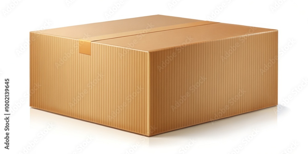 Closed cardboard box isolated on white background for delivery service and shipping purposes Closed cardboard box isolated on white background for delivery service and shipping purposes