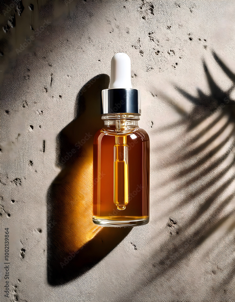 Fototapeta premium Cosmetic Serum Bottle on Concrete Background