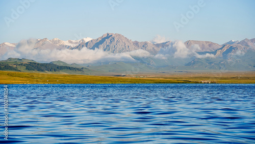 Sailimu Lake or Sayram Lake is a scenic spot in Xinjiang, China. It has a temperate continental climate and the lake surface is 2,071 meters above sea level photo