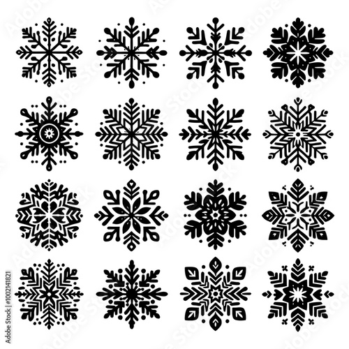 set of snowflakes