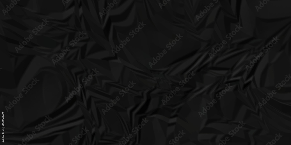 Empty black wrinkly backdrop paper background. panorama grunge wrinkly paper texture, crumpled pattern texture. paper crumpled texture. black fabric crushed textured crumpled. Empty black wrinkly backdrop paper background. panorama grunge wrinkly paper texture, crumpled pattern texture. paper crumpled texture. black fabric crushed textured crumpled.